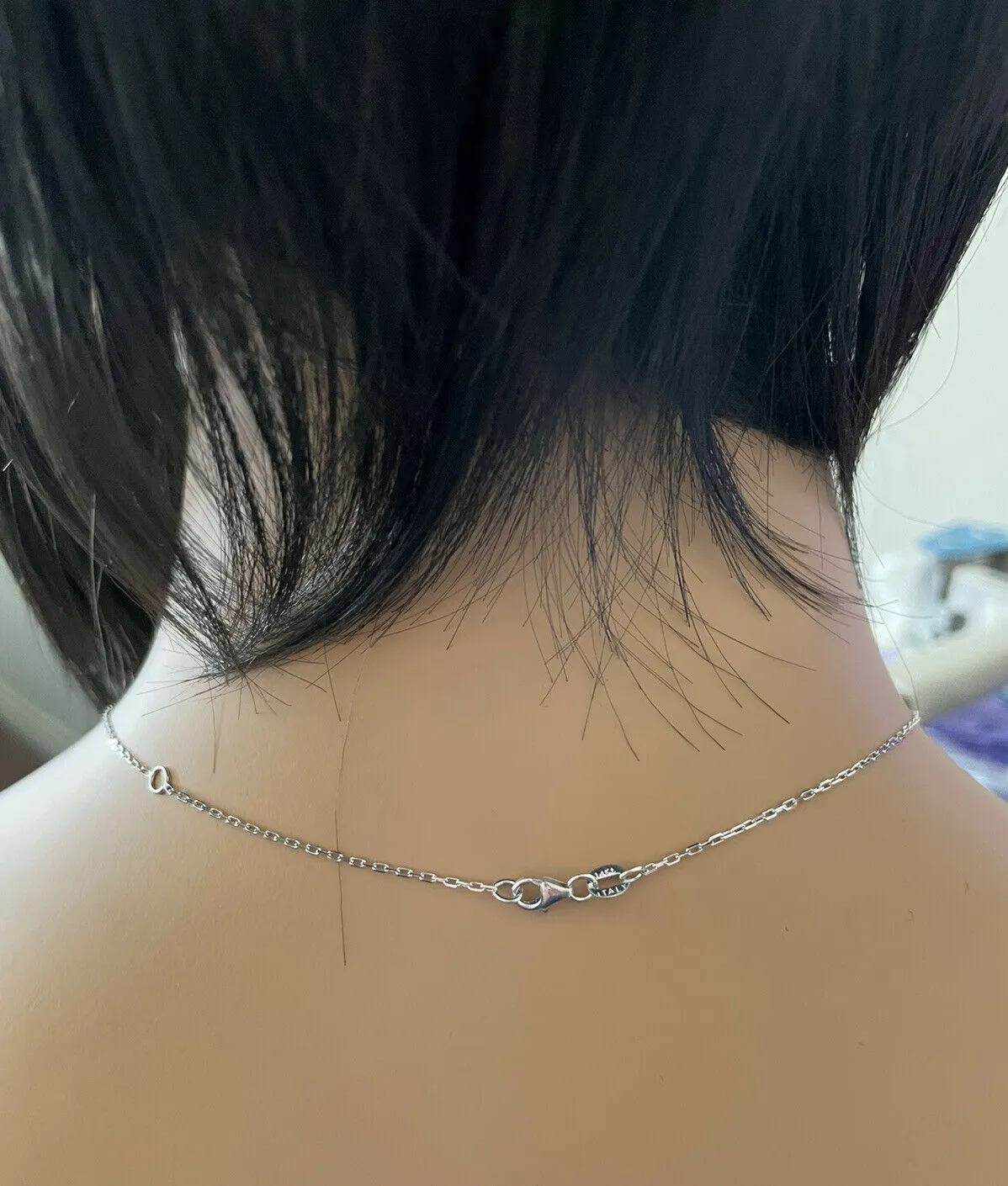 0.95ct Stunning 14k Solid White Gold Diamond Chain Necklace