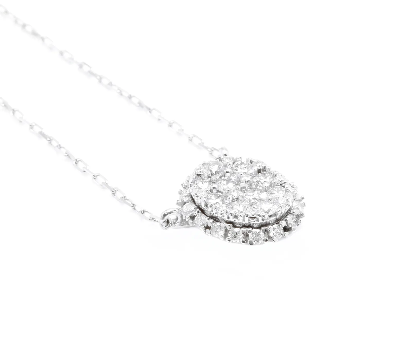0.95ct Stunning 14k Solid White Gold Diamond Chain Necklace
