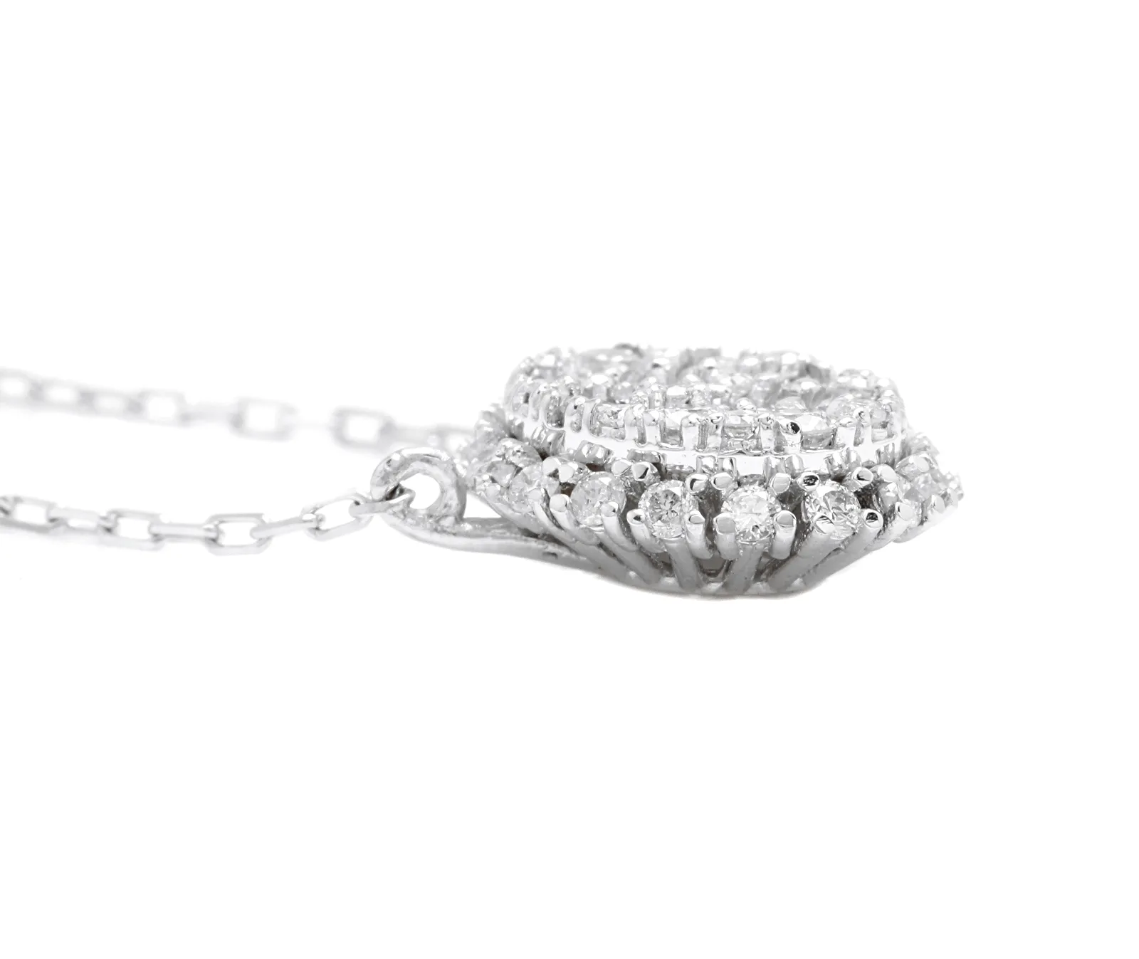 0.95ct Stunning 14k Solid White Gold Diamond Chain Necklace