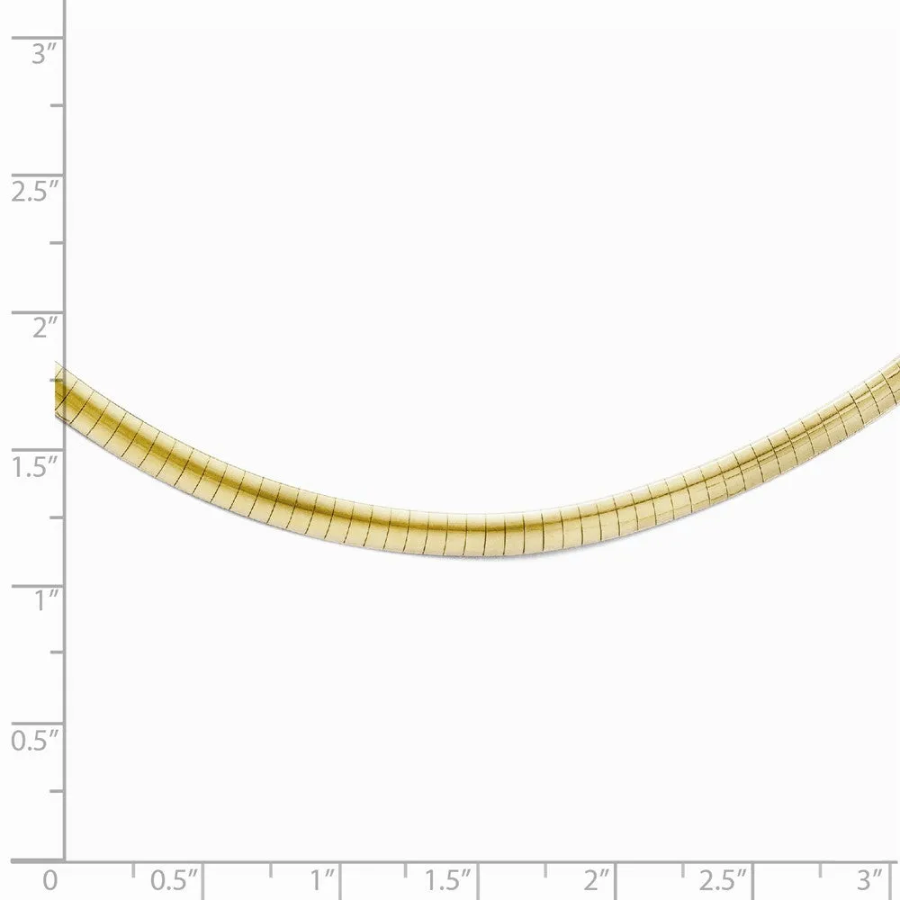 10K Gold Reversible Omega Necklace with Fancy Clasp 16"