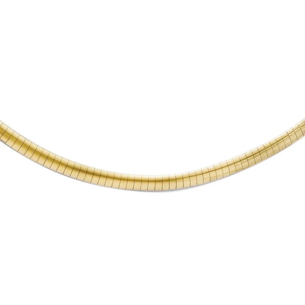 10K Gold Reversible Omega Necklace with Fancy Clasp 16"