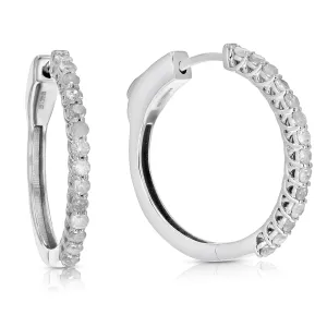 1/2 cttw Diamond Graduated Hoop Earrings in Sterling Silver