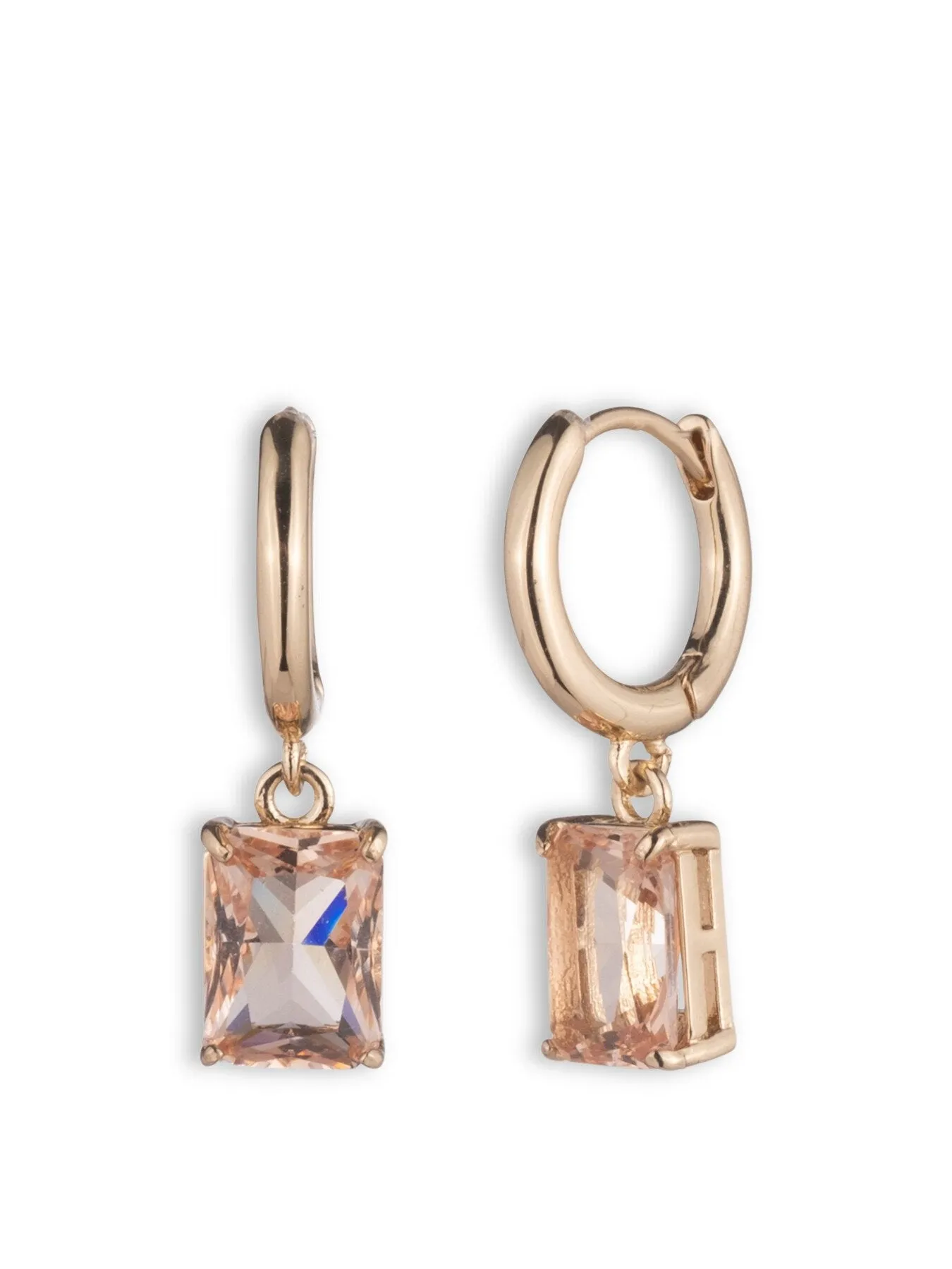 12mm Stone Drop Huggie Earrings