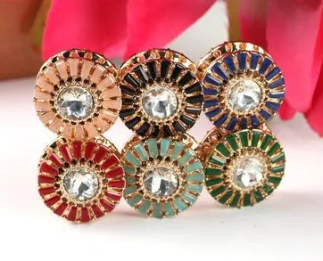 12PCS Magnet Crystal Brooches Hijab Pins