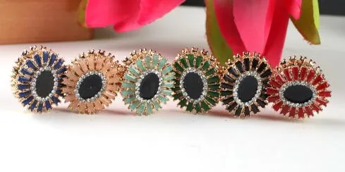12PCS Magnet Crystal Brooches Hijab Pins