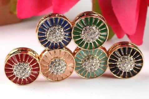 12PCS Magnet Crystal Brooches Hijab Pins