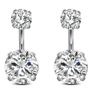 14g Belly Button Rings Surgical Steel CZ Petite Select Barbell
