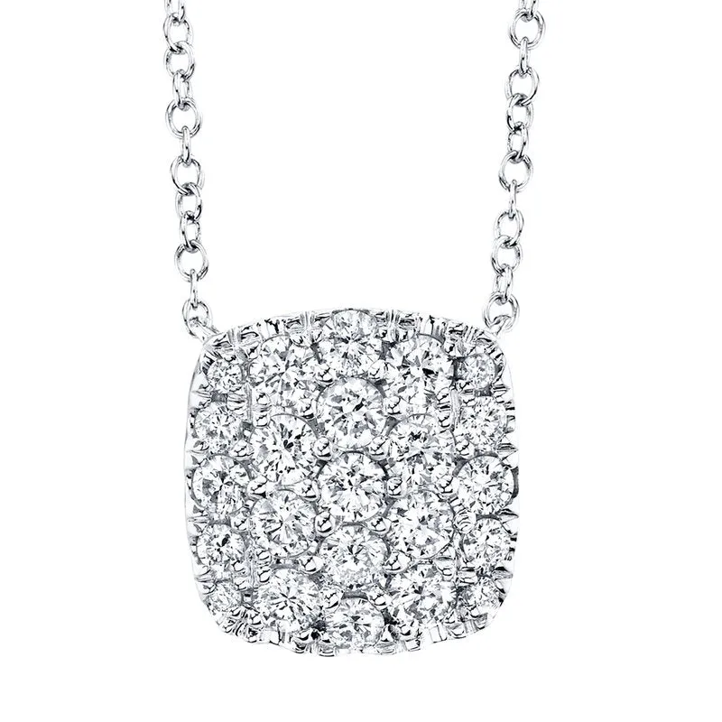 14K White Gold 0.53 CTW Diamond Pave Necklace SC22004399