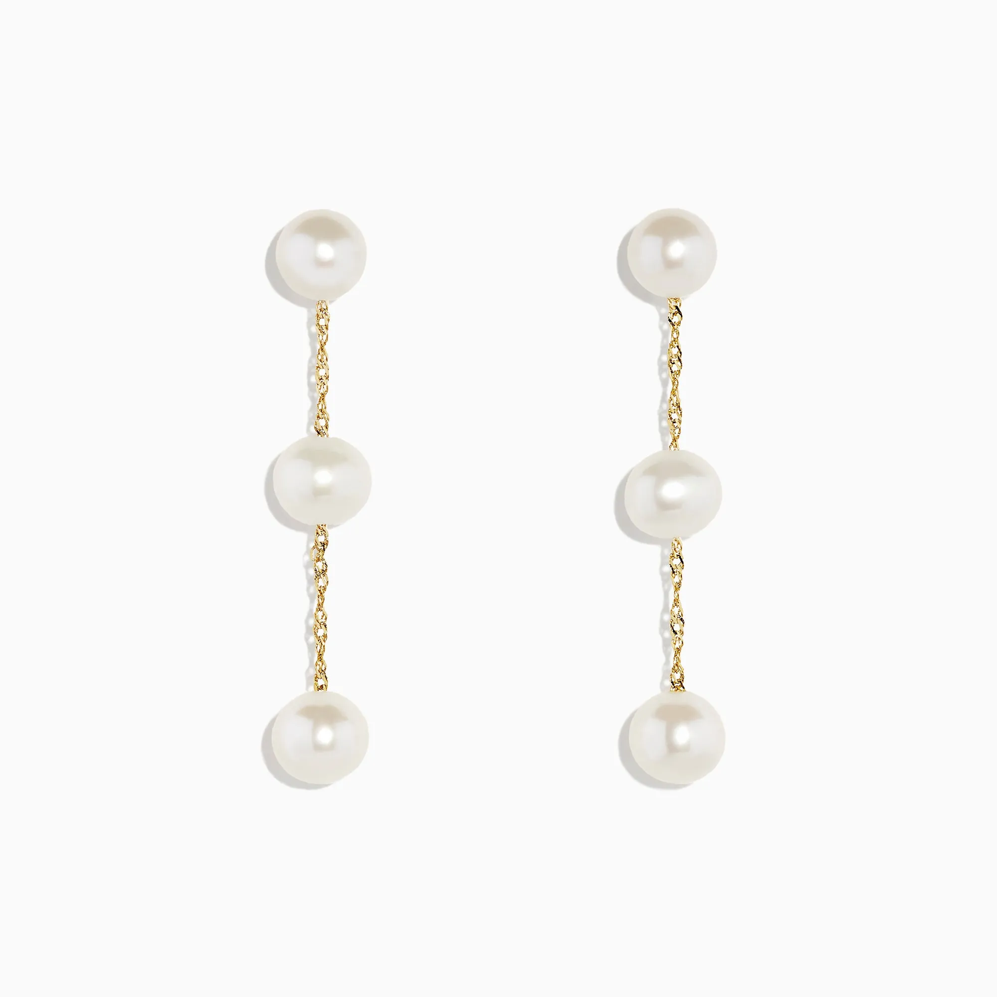 14K Yellow Gold Cultured Fresh Water Pearl Drop Earrings