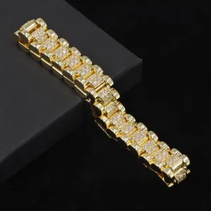 14mm Gold Presidential Link Bracelet 8/9 Inch