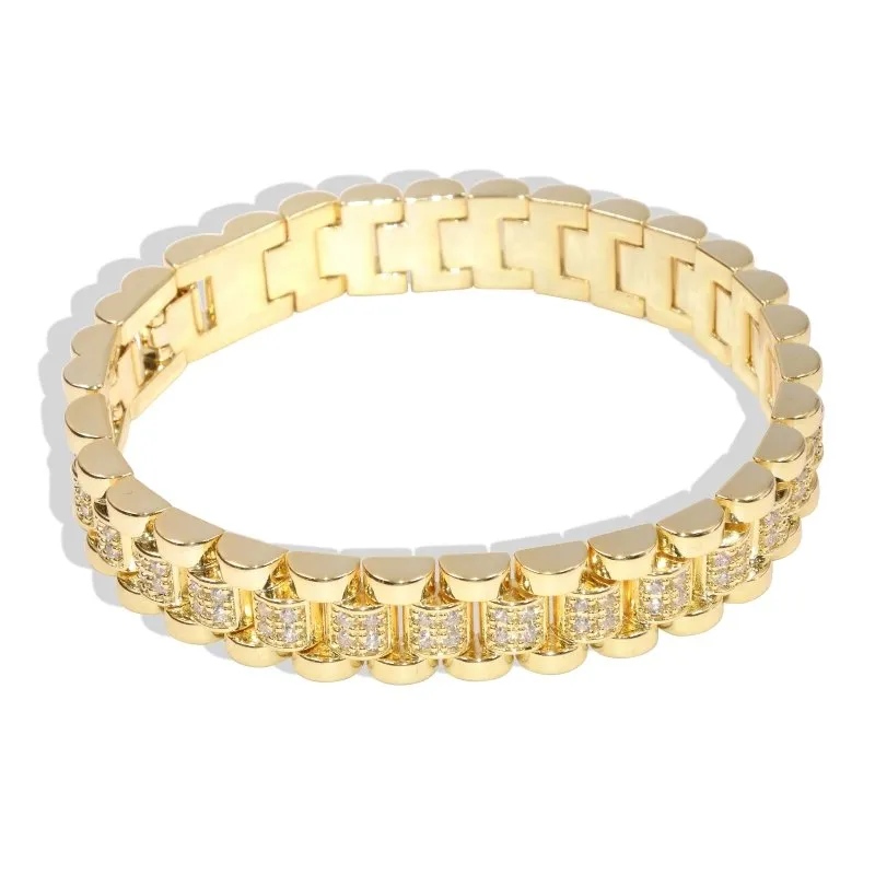 14mm Gold Presidential Link Bracelet 8/9 Inch