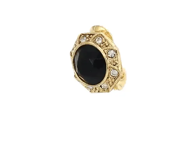 1928 Jewelry Art Deco Style Crystal Round Button Clip On Earrings