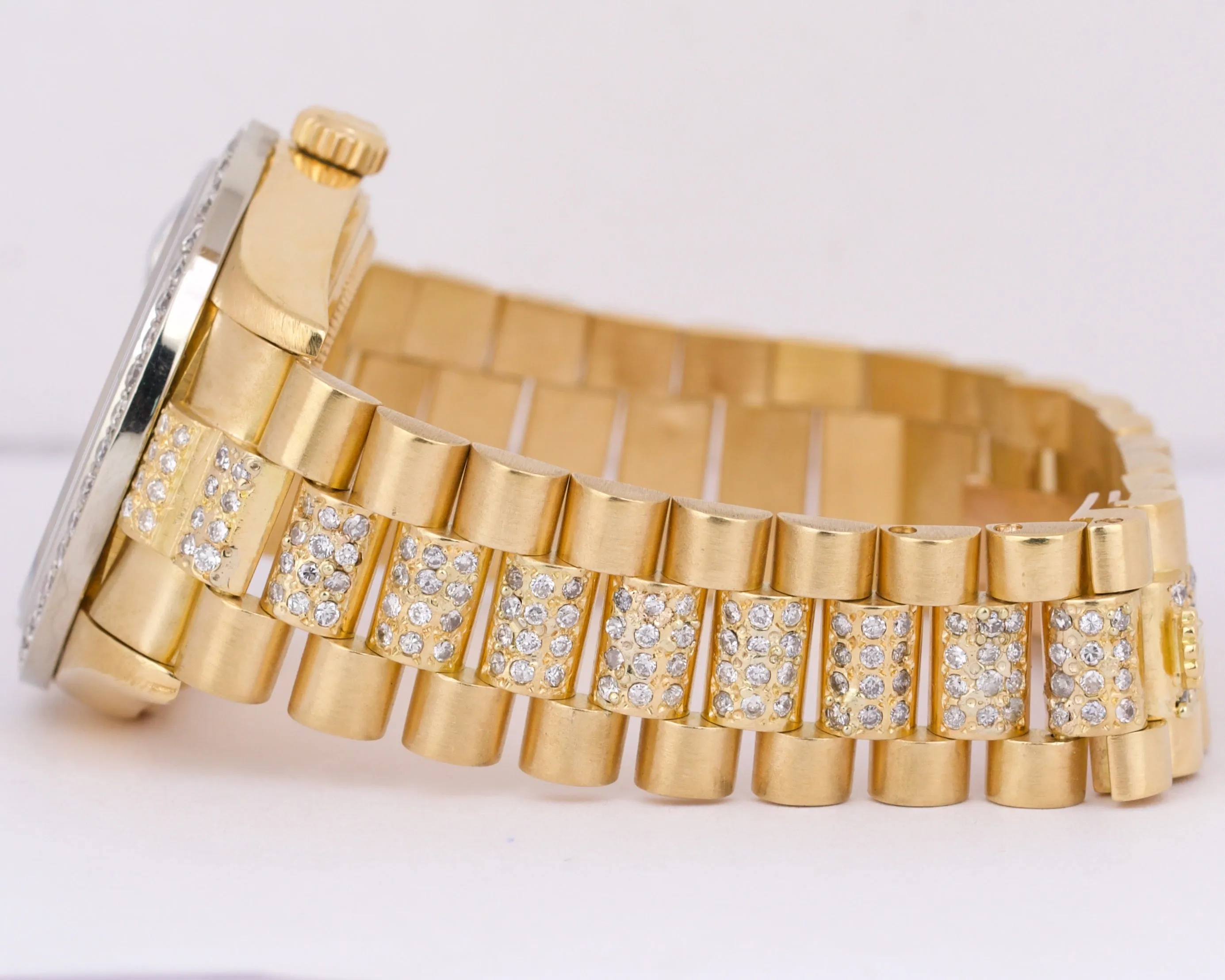 1979 Rolex Day-Date President 36mm DIAMOND PAVE 18K Yellow Gold Watch 18038