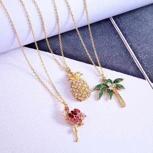 3pcs Crystal Luxury Pendant Necklaces