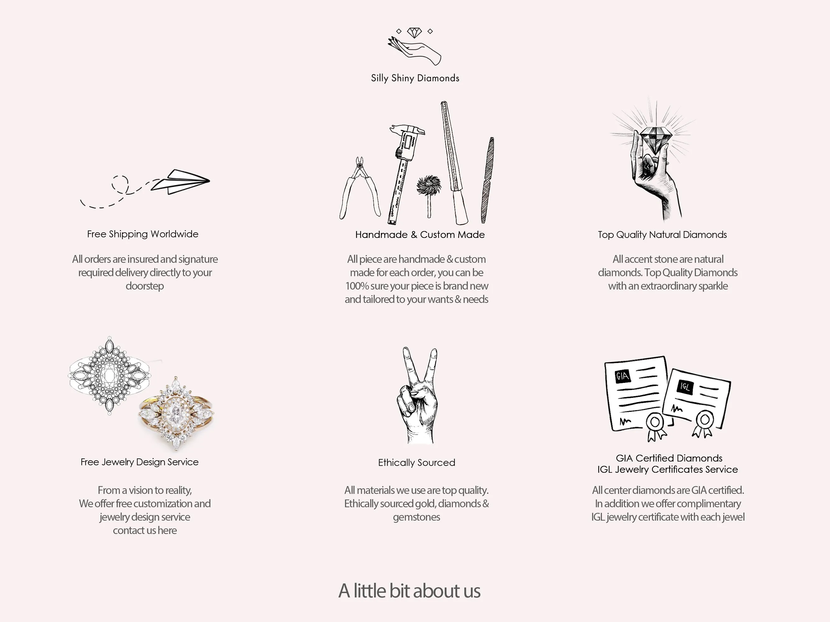 5 Diamonds Stacking Ring  V5 ♥