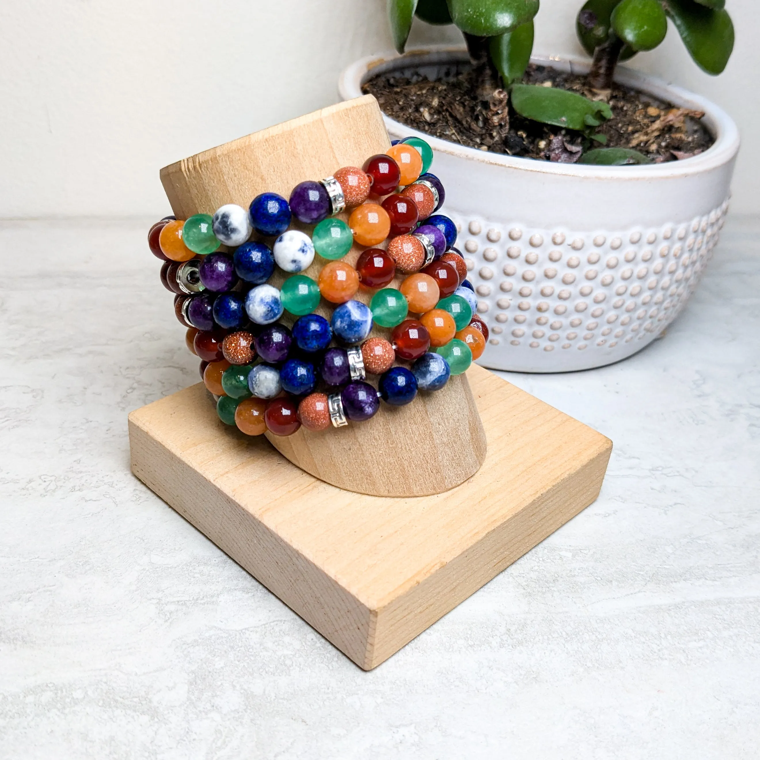 8mm Assorted Crystal Bead Bracelets -