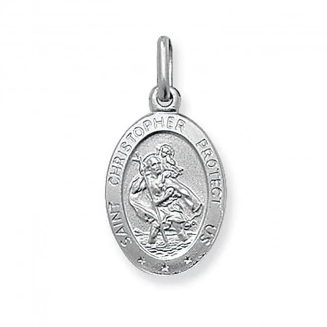 Acotis Silver Pendant St Christopher Oval G6135