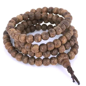 Agarwood 108 Beads 6.5mm Vietnamese Golden Agarwood/ Eaglewood/ Gaharu Men Women Stretchable Mala Bracelet/Necklace DiyNotion AW008 金絲土沉香