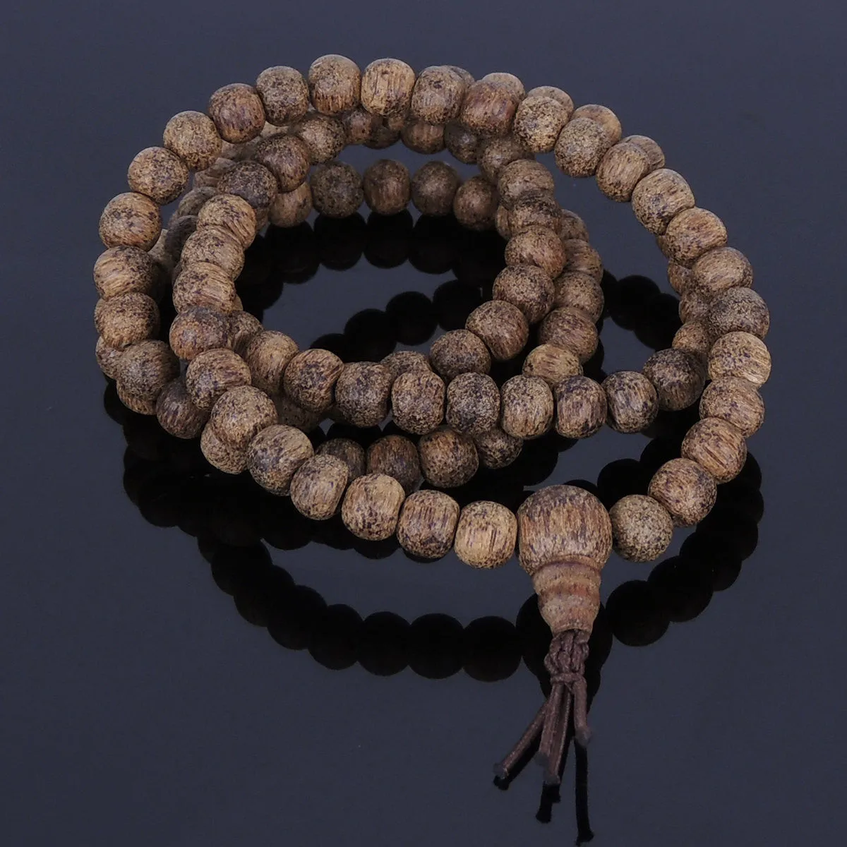 Agarwood 108 Beads 6.5mm Vietnamese Golden Agarwood/ Eaglewood/ Gaharu Men Women Stretchable Mala Bracelet/Necklace DiyNotion AW008 金絲土沉香