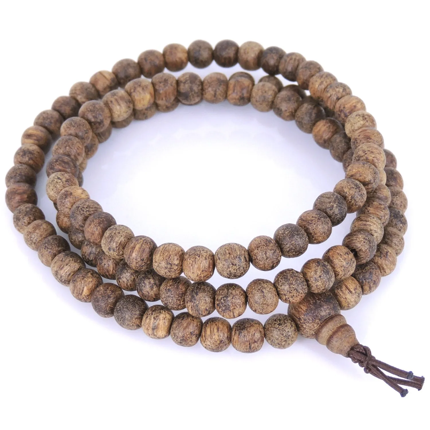 Agarwood 108 Beads 6.5mm Vietnamese Golden Agarwood/ Eaglewood/ Gaharu Men Women Stretchable Mala Bracelet/Necklace DiyNotion AW008 金絲土沉香