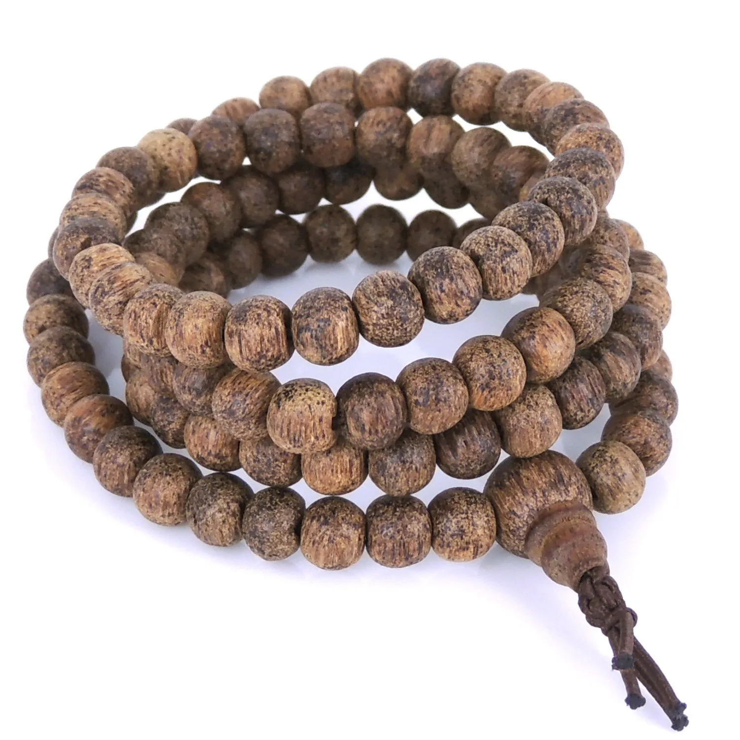 Agarwood 108 Beads 6.5mm Vietnamese Golden Agarwood/ Eaglewood/ Gaharu Men Women Stretchable Mala Bracelet/Necklace DiyNotion AW008 金絲土沉香