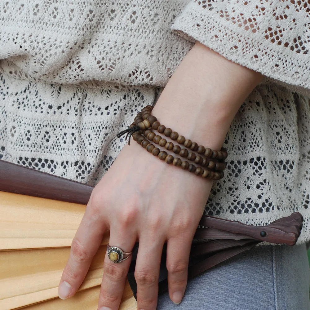 Agarwood 108 Beads 6mm Vietnamese Agarwood/ Eaglewood/ Gaharu Men Women Stretchable Mala Bracelet/Necklace DiyNotion AW007 白沙沉香