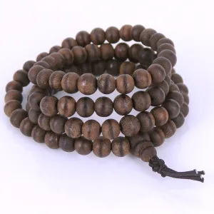Agarwood 108 Beads 6mm Vietnamese Agarwood/ Eaglewood/ Gaharu Men Women Stretchable Mala Bracelet/Necklace DiyNotion AW007 白沙沉香
