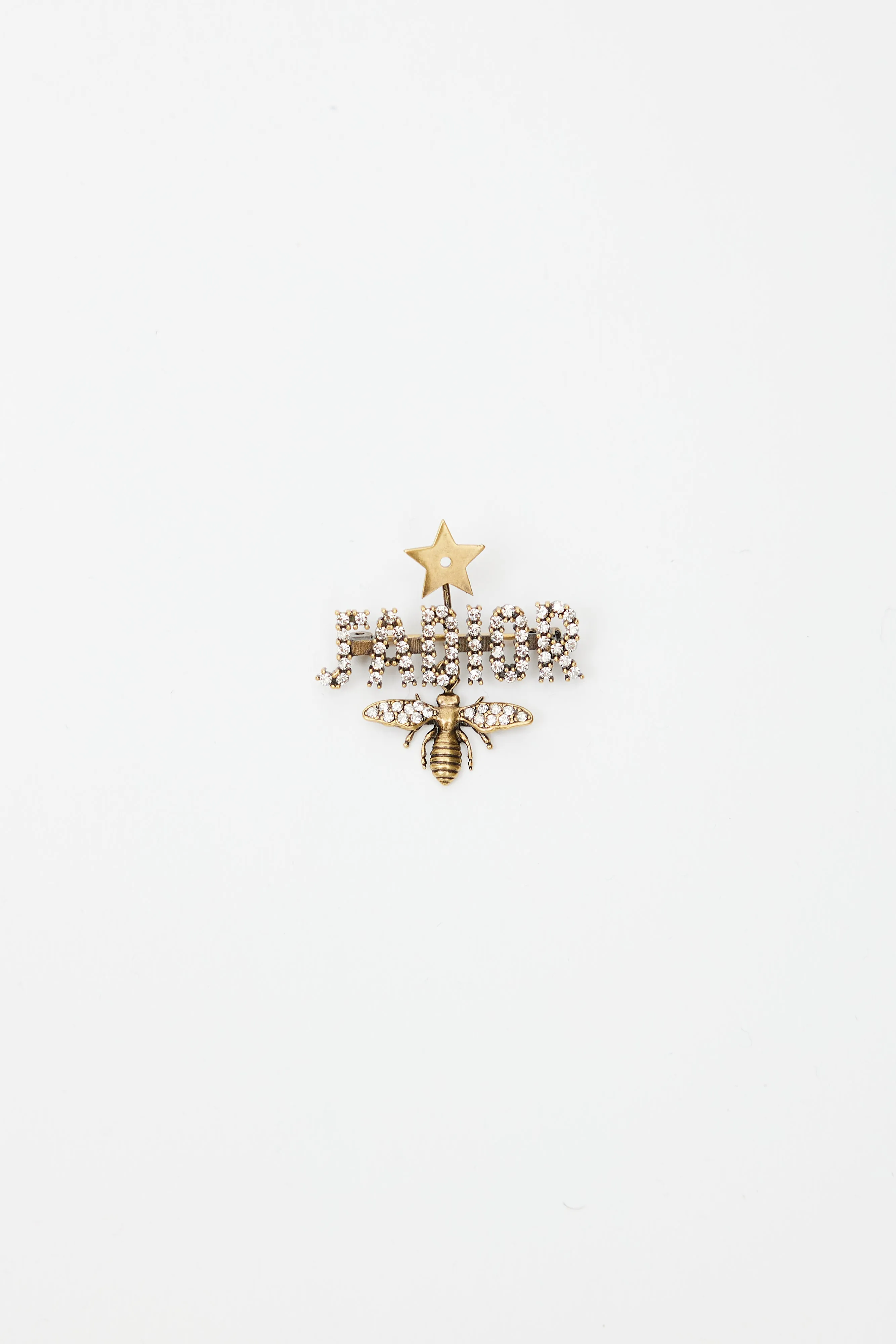Aged Gold Pearl J'Adior Star Charming Brooch