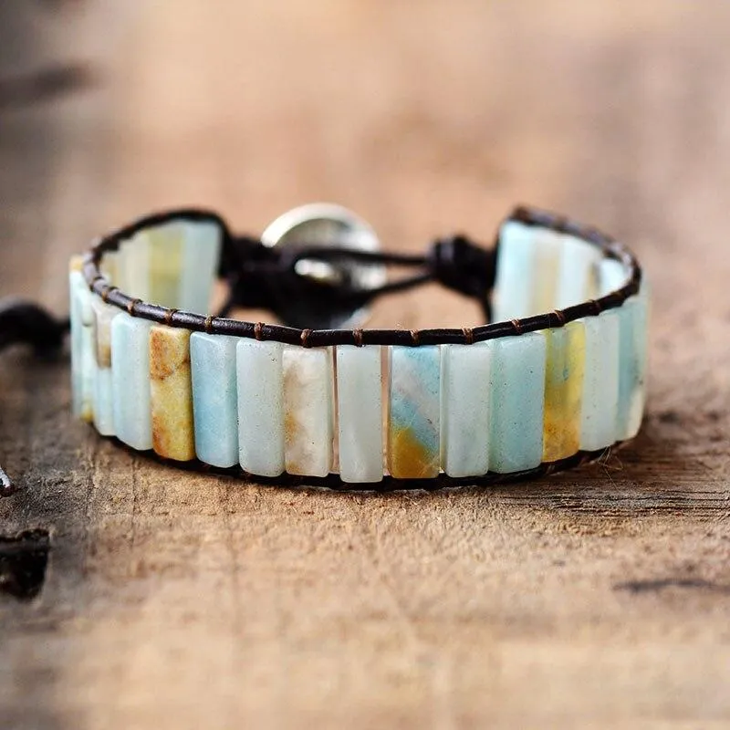 Amazonite Stone Tree Of Life Bracelet