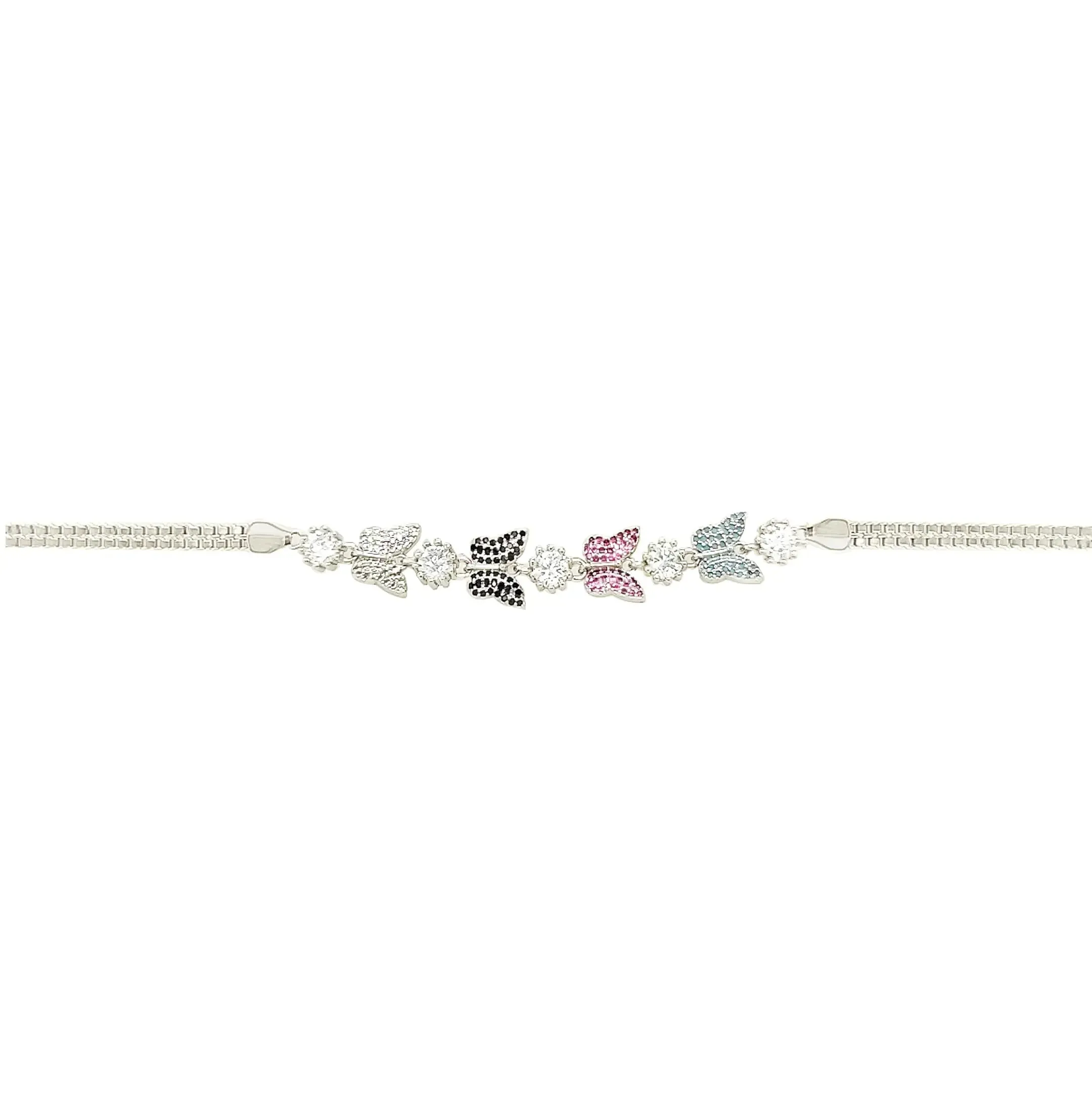 Asfour Butterflies Bracelet In 925 Sterling Silver
