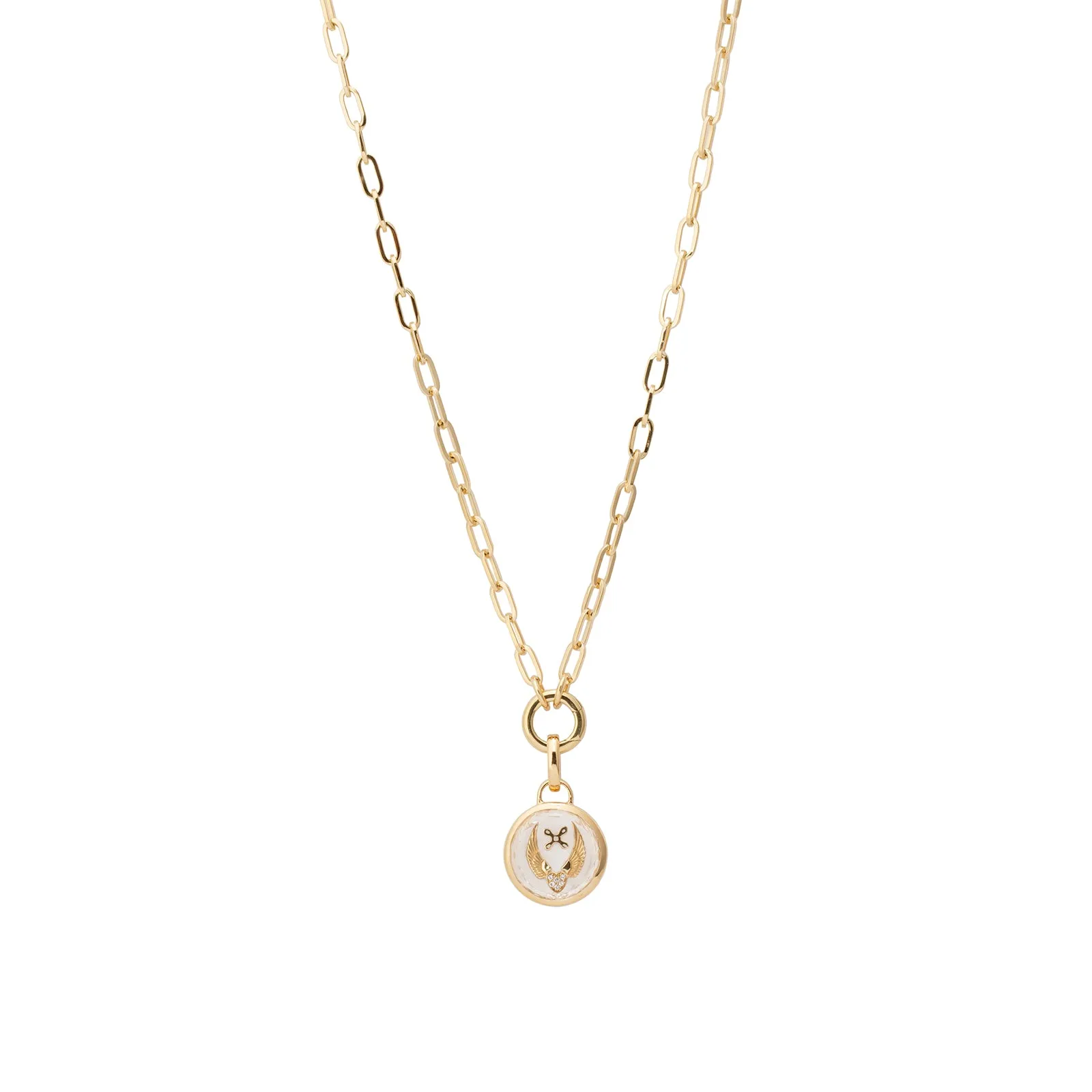 Beloved, With Wings We Fly' and 'Love & Passion' Sealed Gemstone Refined Clip Open Chain Necklace