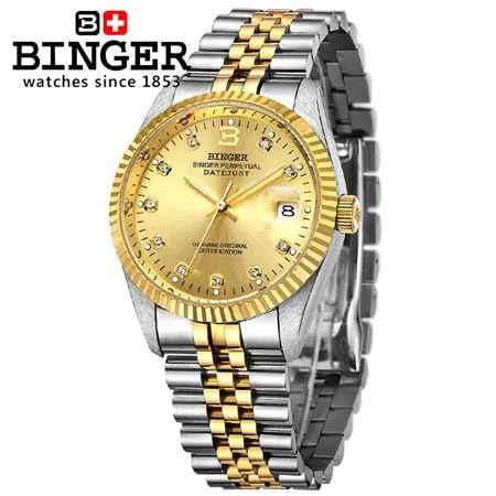 Binger Swiss Striped Mechanical Men's Watch B 552 M