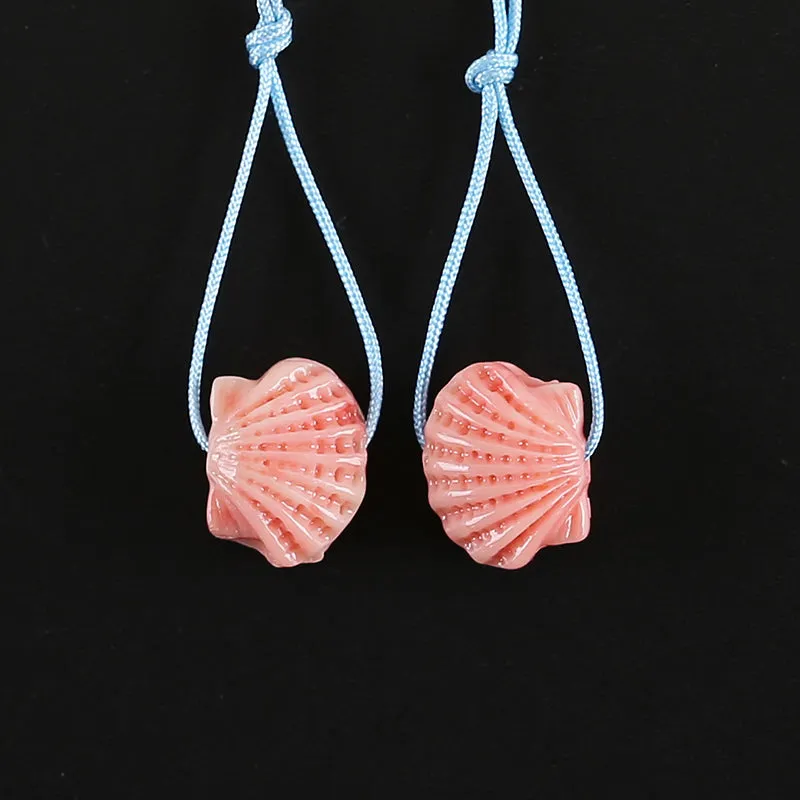 BITEFU 1Pair Pink Conch Shell (Made Of Powder Of Shell, Color Is Enhanced ) Shell, 1g