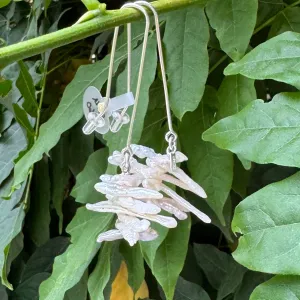 Biwa stick pearl earrings