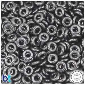 Black Opaque 10mm Plastic Rings (125pcs)
