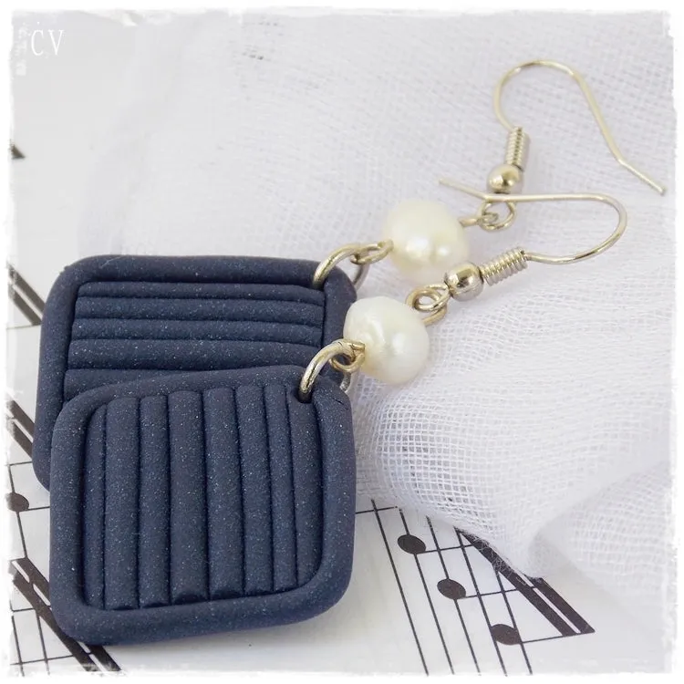 Blue Geometric Earrings