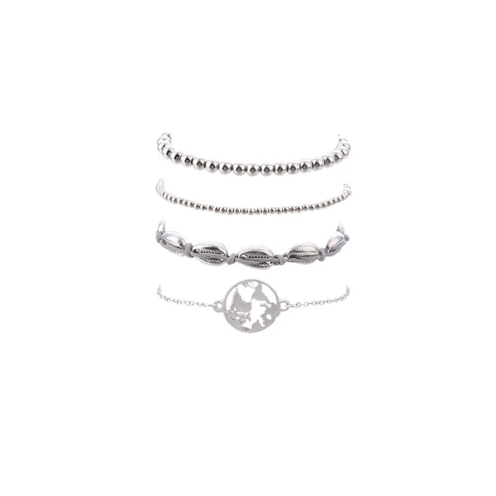 Bohemian 4pcs/set Chain Beads Bracelets Set