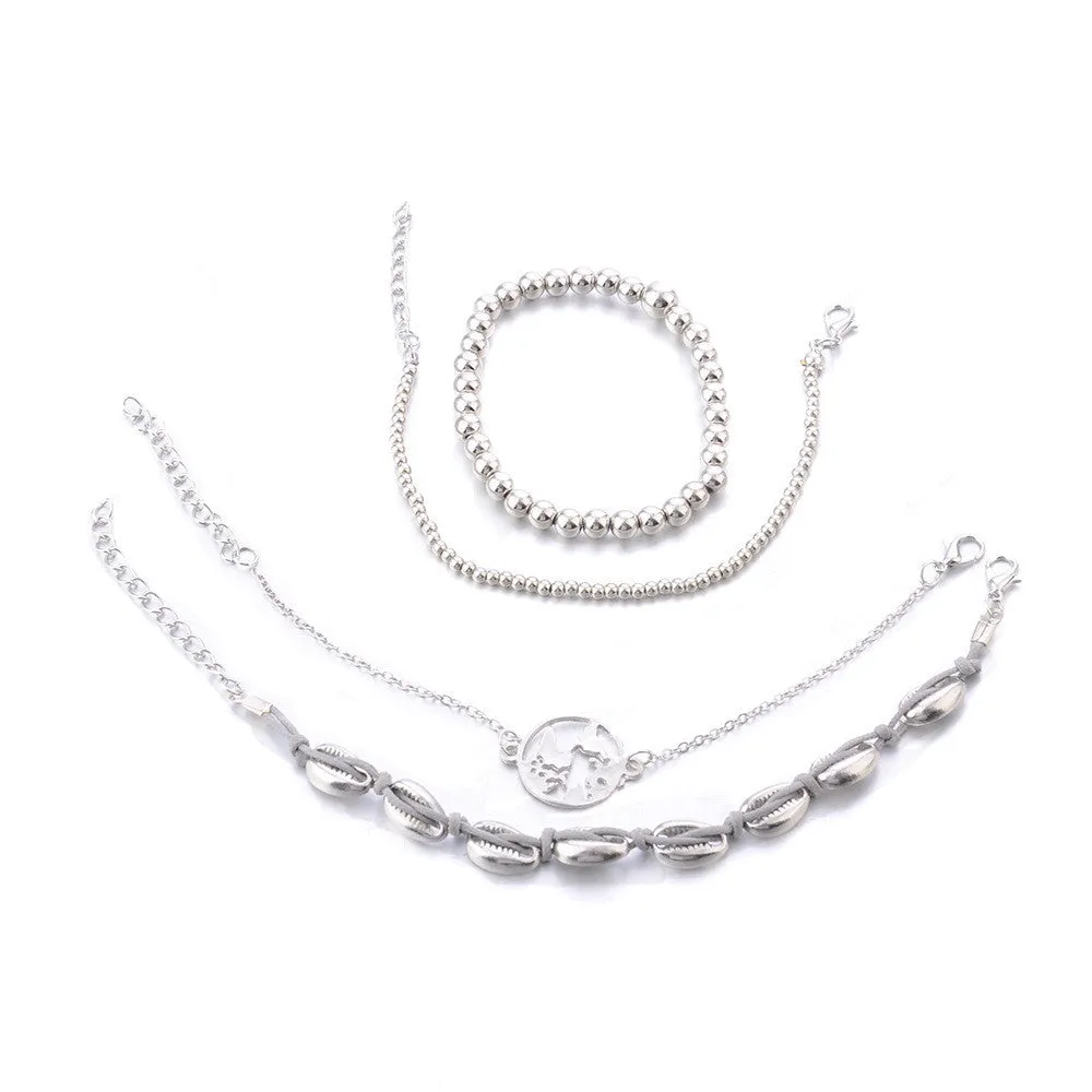 Bohemian 4pcs/set Chain Beads Bracelets Set