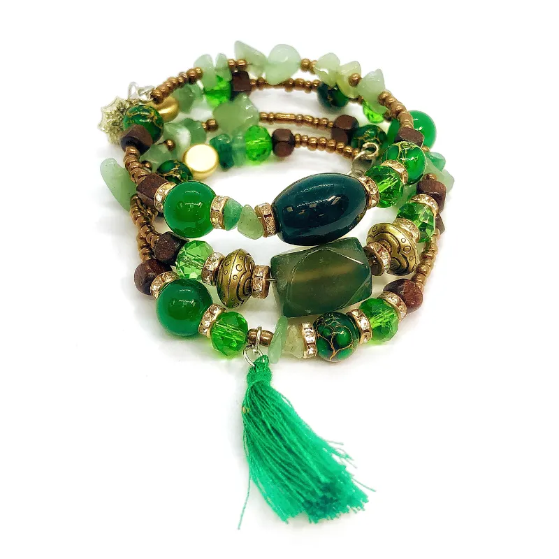 Bohemian Chic Multi Layered Coil Bracelet