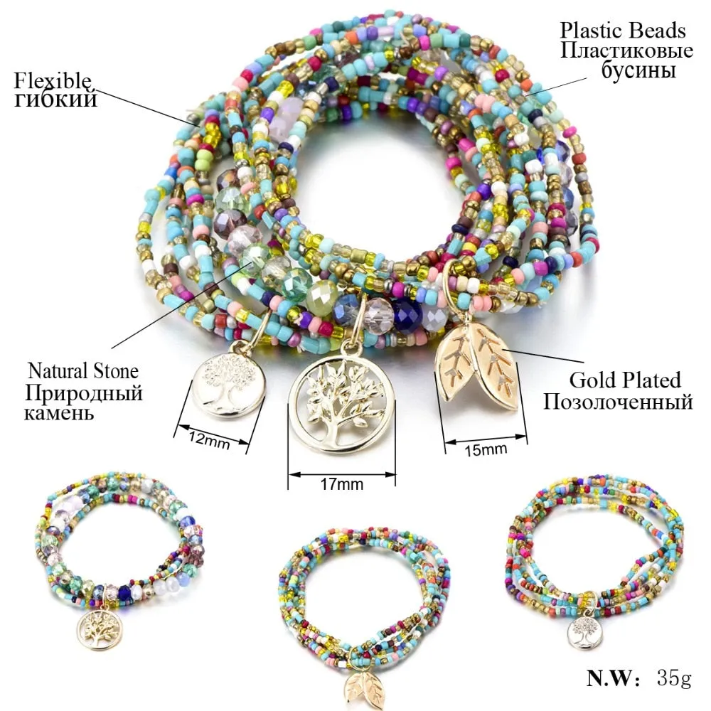 Bohemian Crystal Seed Beads Bracelets