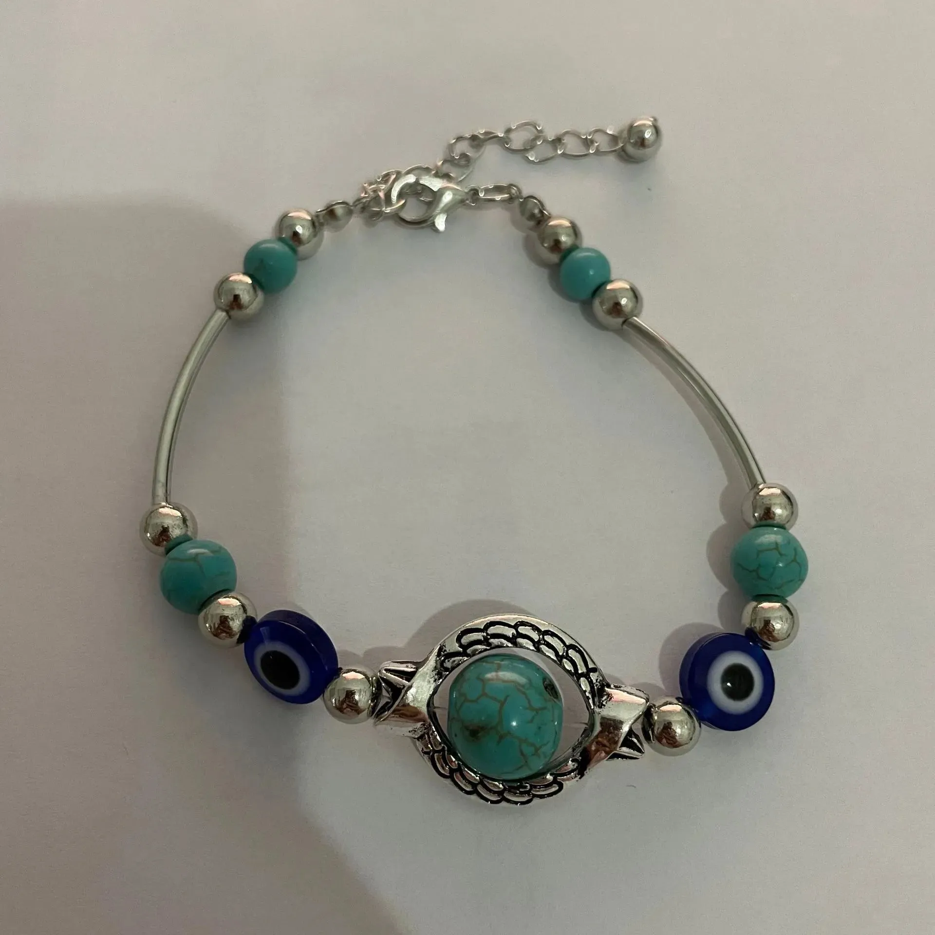 Bohemian Ethnic Butterfly Turtle Blue Beads Bangle Bracelets for Women