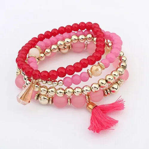 Bohemian Matt Resin Bead Bracelet