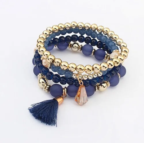 Bohemian Matt Resin Bead Bracelet