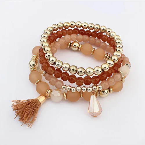 Bohemian Matt Resin Bead Bracelet