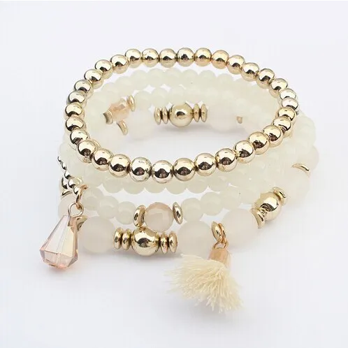 Bohemian Matt Resin Bead Bracelet