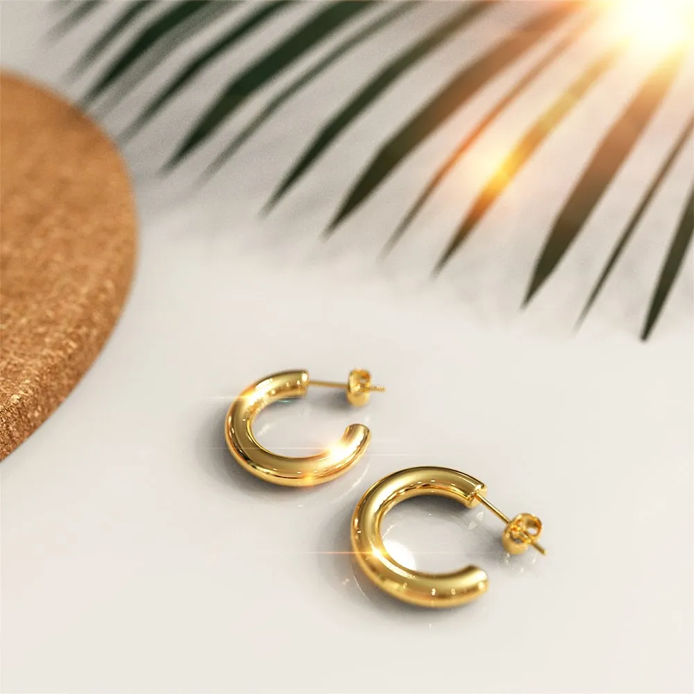 Boxed 3 Pairs of Erica Earrings Set in Gold