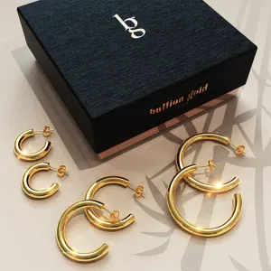 Boxed 3 Pairs of Erica Earrings Set in Gold