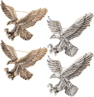 Brooches for Women 4pcs Eagle Pin, Animal Lapel, Fashion Jewelry Suit Brooches Accessories Hat for Women