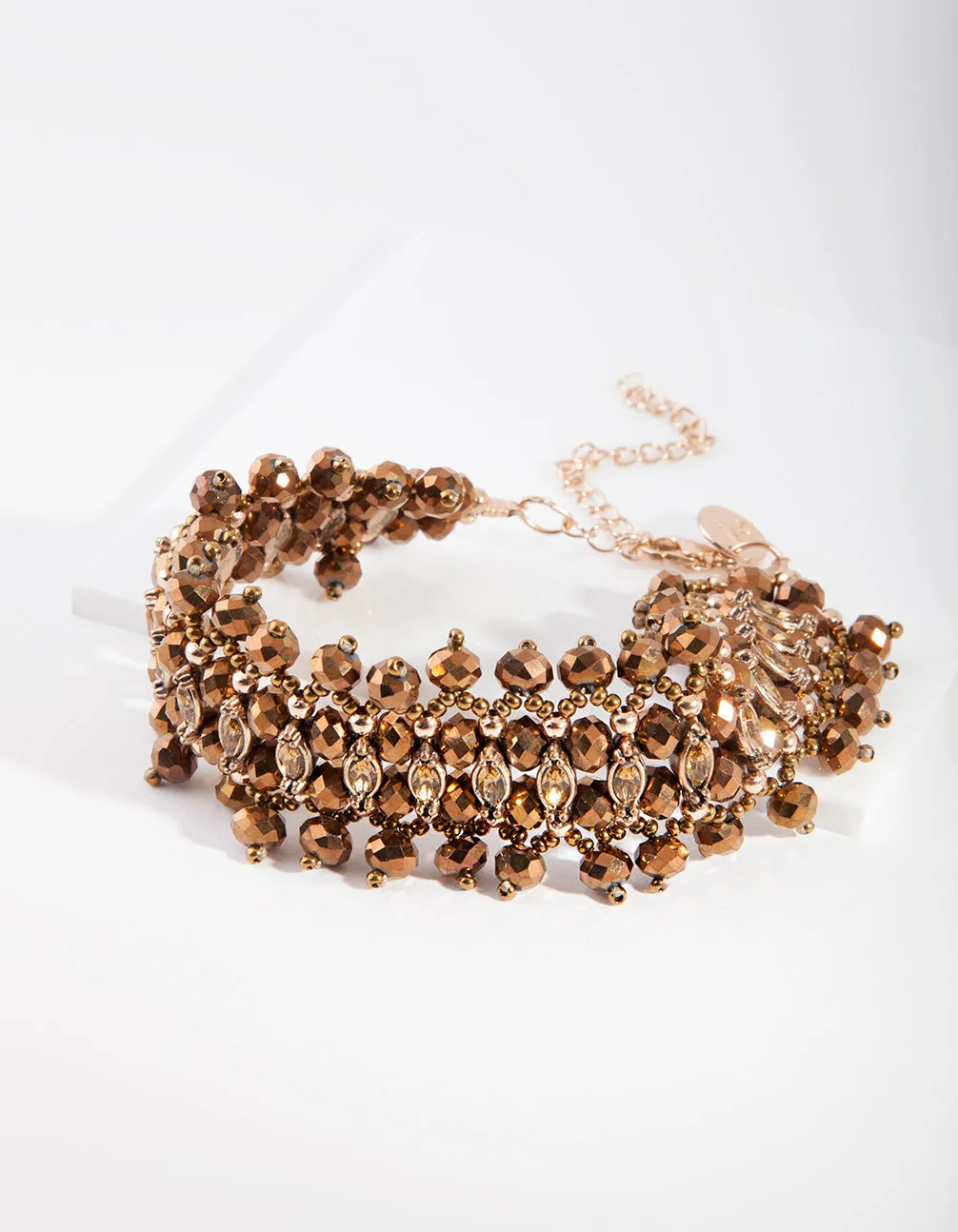 Brown Faceted Diamante Bracelet