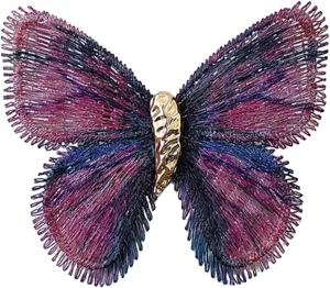 Butterfly Brooch for Women Vintage Gradient Butterfly Brooches Embroidery Colorful Butterfly Brooch Lapel Pins Hats Clothes Dress Accessories Jewelry